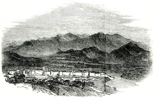 Castle and city of Arta, illustration for the Illustrated London News, 1854