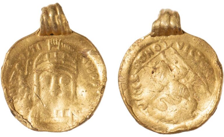 Pseudo-Byzantine gold coin pendant, prestige object in early medieval Essex