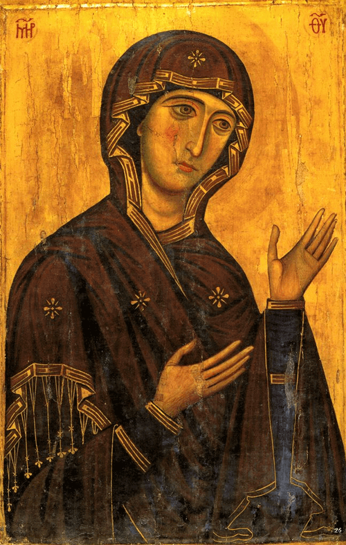 Icon of the Theotokos Hagiosoritissa in the Saint Catherine monastery, in Sinai, Egypt, 12th century