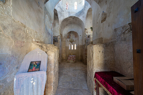 Interior of the Byzantine Church of Saint Basil of the Bridge (Agios Vasileios tis Gefyras) in Arta