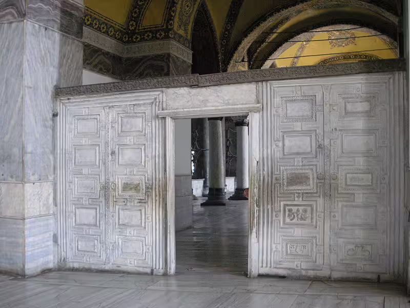 Marble Door in the Hagia Sophia, built by Justinian from the finest materials of the empire