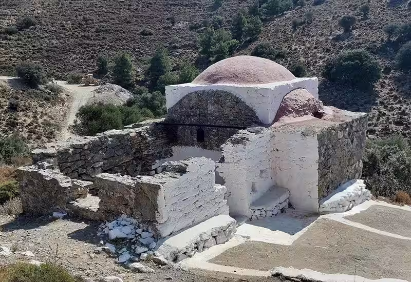 Agios Petros, medieval church on the island of Leros, Dodecanese, Greece