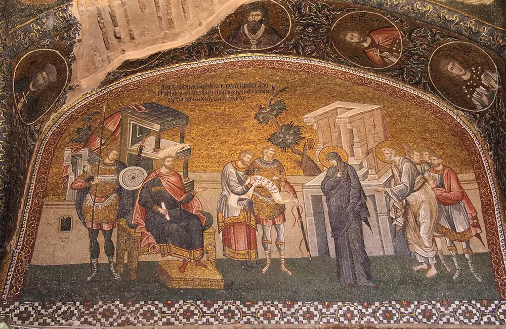Mosaic depicting the Census of Quirinius, Chora Monastery, Istanbul