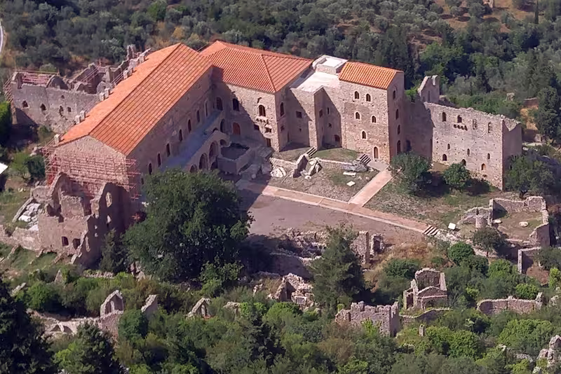 Despot's palace in Mystras seen from above