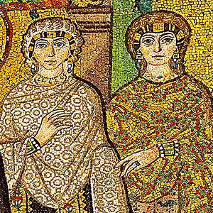 Empress Theodora mosaic, two high-ranking women of the Byzantine court