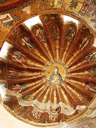 Dome depicting the genealogy of the Virgin in the narthex of the Chora Monastery, today Kariye Camii, Istanbul