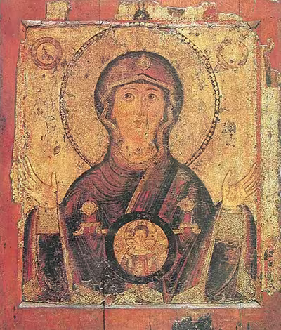 Novgorod Znamenie - Icon of Our Lady of the Sign of Novgorod, 12th century