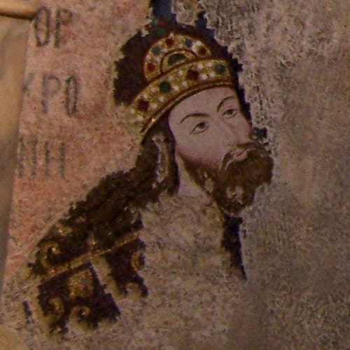 Sebastokrator Isaac Komnenos depicted in a mosaic of the Chora Church, Istanbul