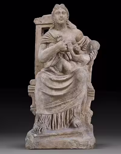 Isis enthroned with Horus Child, Late Antiquity