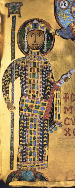 Emperor Michael VII Doukas, enamel from the Khakhuli Triptych