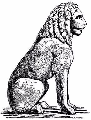 Pireus lion with its runic inscriptions carved by Varangians, today in Venice