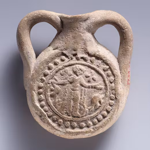 Byzantine Ampulla (Flask) depicting Saint Menas, 6th - 8th century