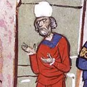 Eunuch Theoktistos, logothetes tou dromou, depicted in the Skylitzes manuscript, 12th century