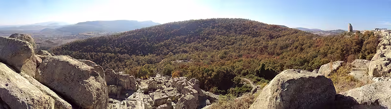 Partial view of the fortress of Perperikon, a major ancient, Byzantine and medieval site in Bulgaria